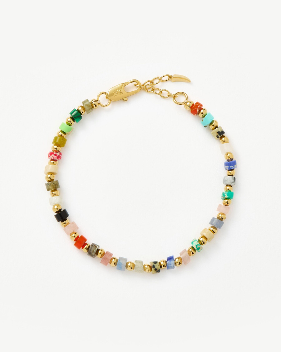 beaded bracelet - 18k gold platedmulti beaded