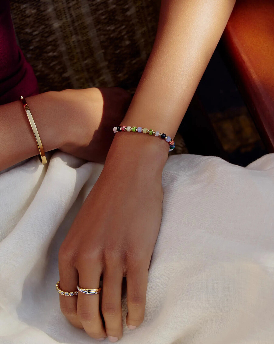 beaded bracelet - 18k gold platedmulti beaded