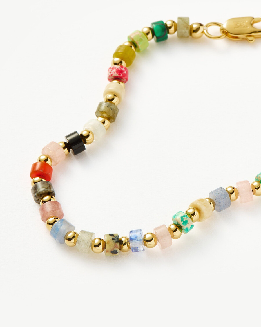 beaded bracelet - 18k gold platedmulti beaded