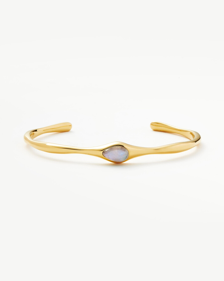 magma gemstone cuff bracelet - goldmoonstone