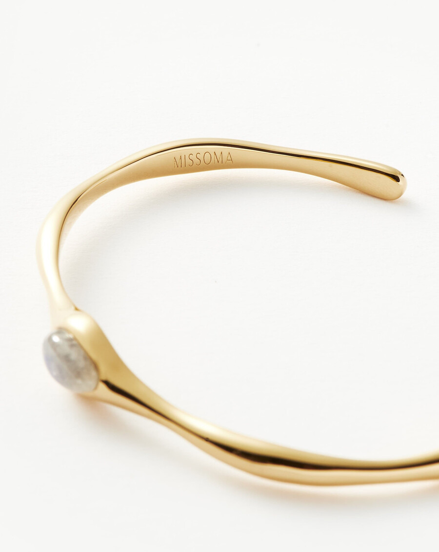 magma gemstone cuff bracelet - goldmoonstone