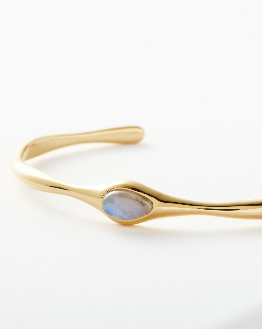 magma gemstone cuff bracelet - goldmoonstone