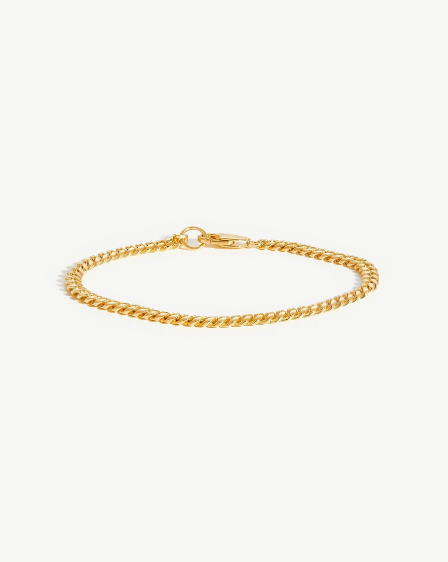 round curb gold chain bracelet