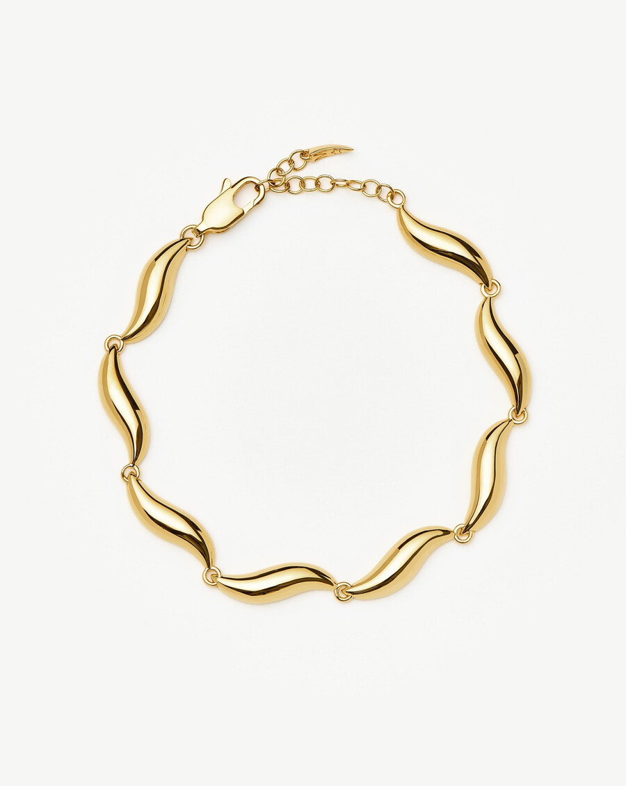 savi signature link chain bracelet - gold