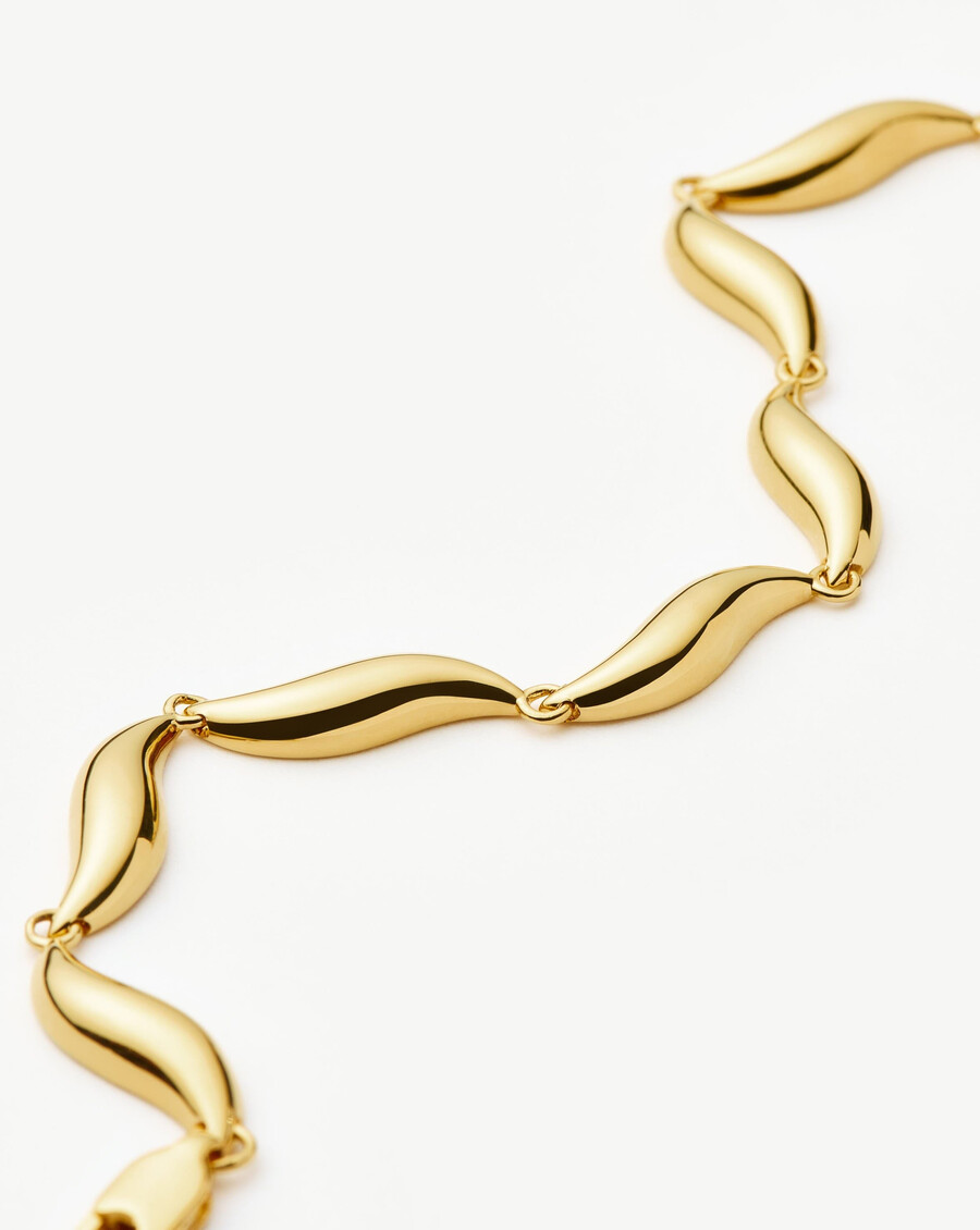 savi signature link chain bracelet - gold