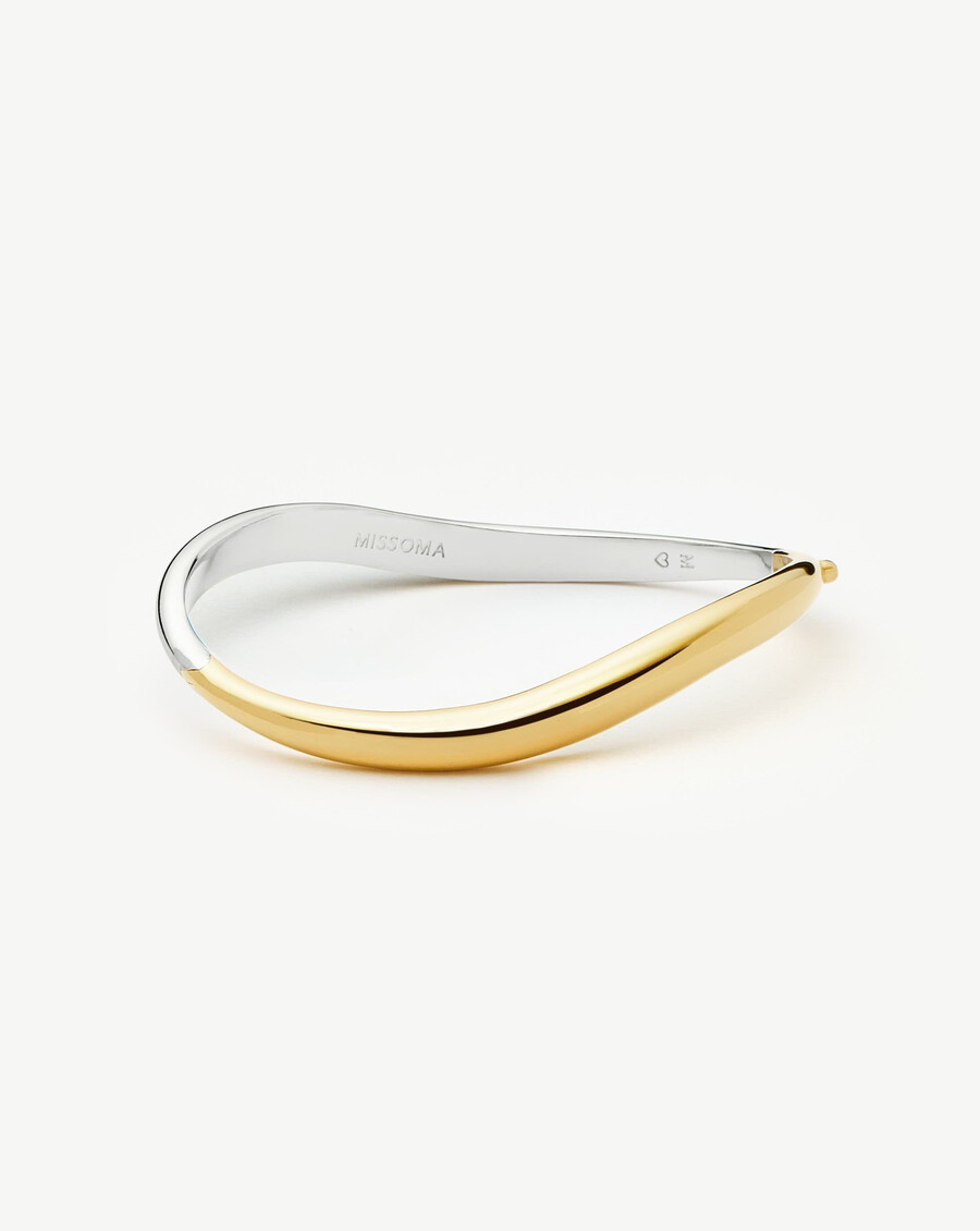 savi signature hinged bangle - gold silver