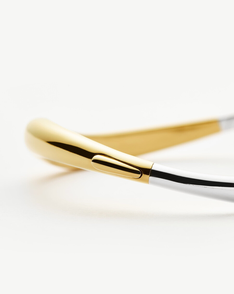 savi signature hinged bangle - gold silver