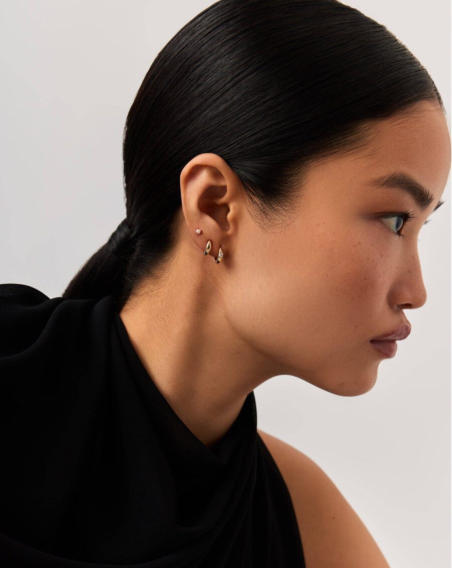 14k solid gold pearl stud earrings