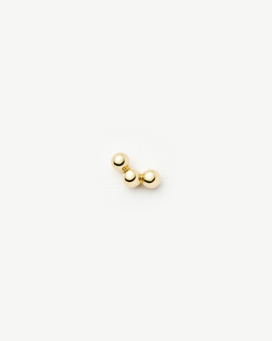 14k solid gold trio flat back stud earring