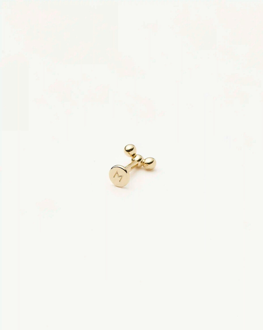 14k solid gold trio flat back stud earring