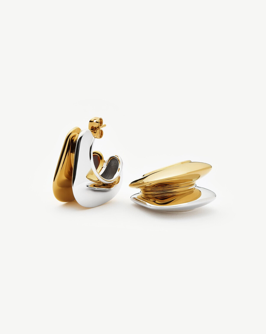 hera dome double ridge medium hoop earrings