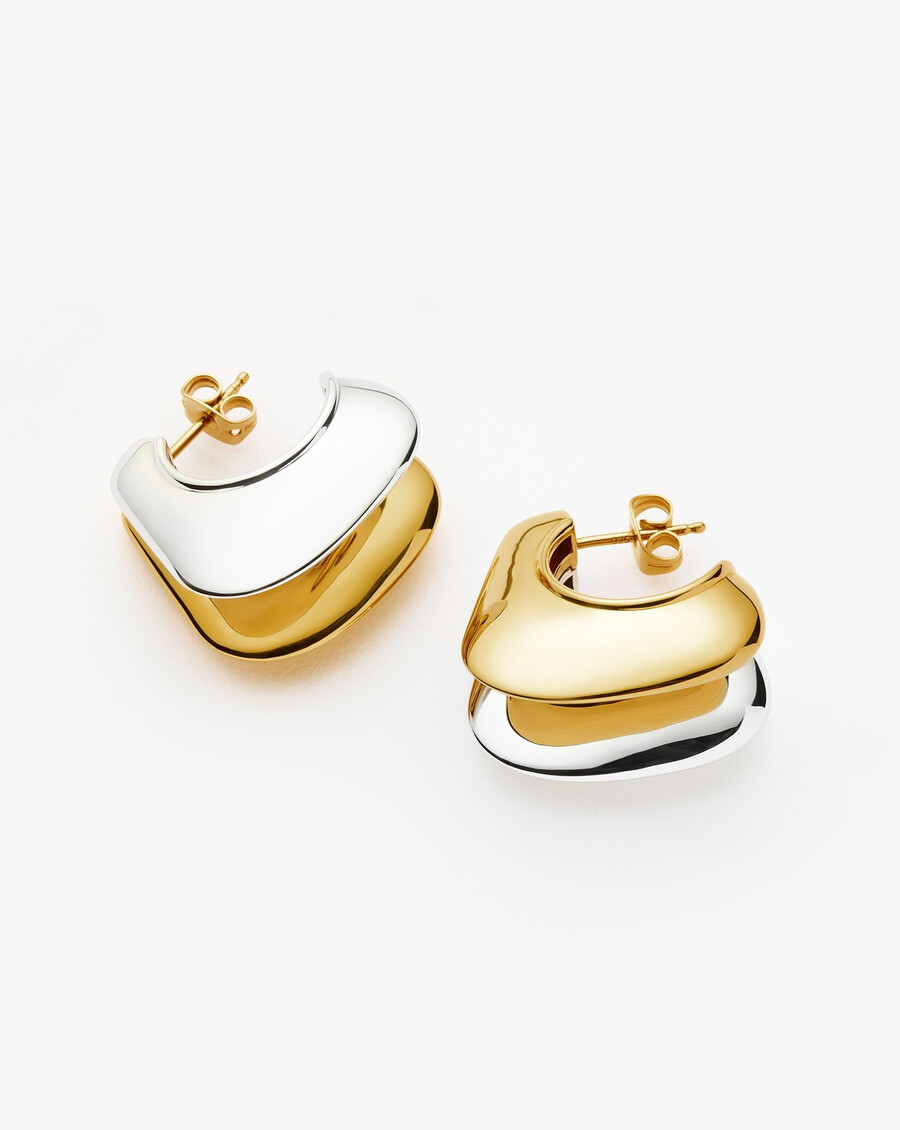 hera dome double ridge medium hoop earrings