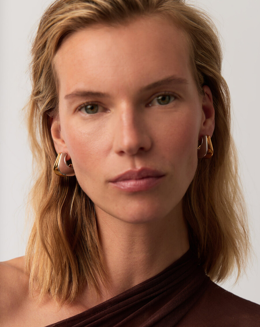 hera dome double ridge medium hoop earrings