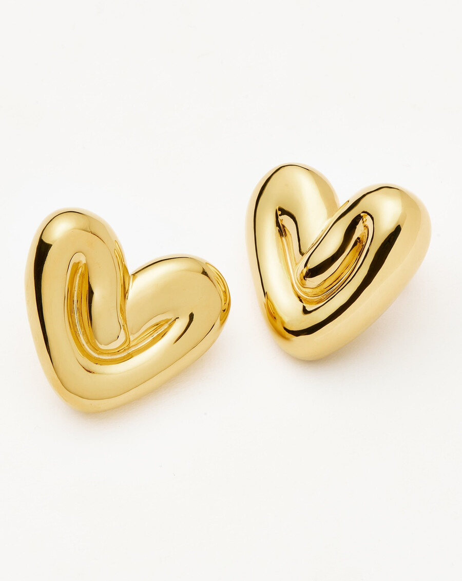 puffy heart oversized stud earrings