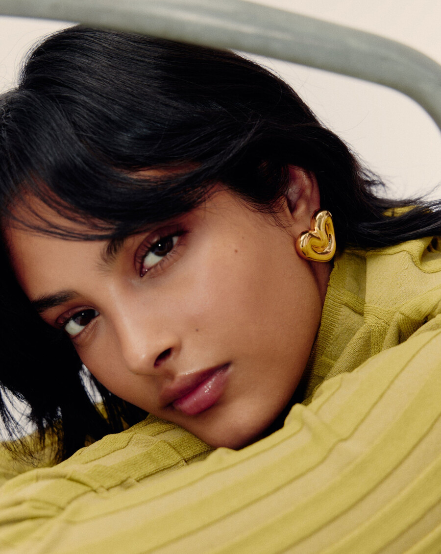puffy heart oversized stud earrings
