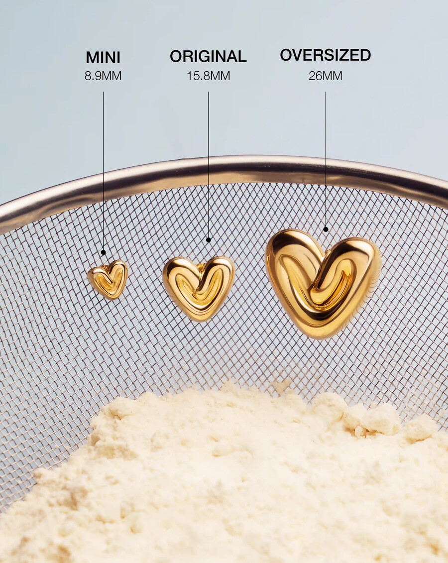 puffy heart oversized stud earrings