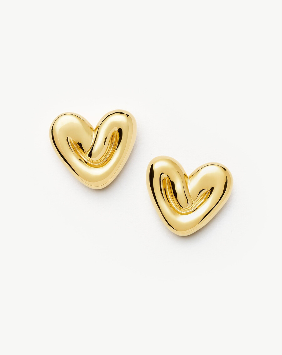 puffy heart oversized stud earrings