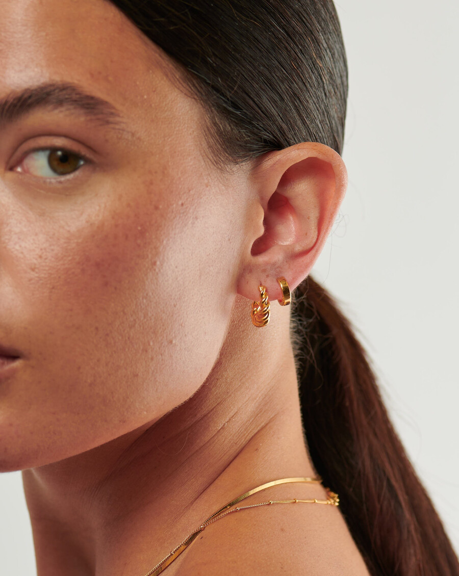 chubby tunnel huggies - 18k gold vermeil