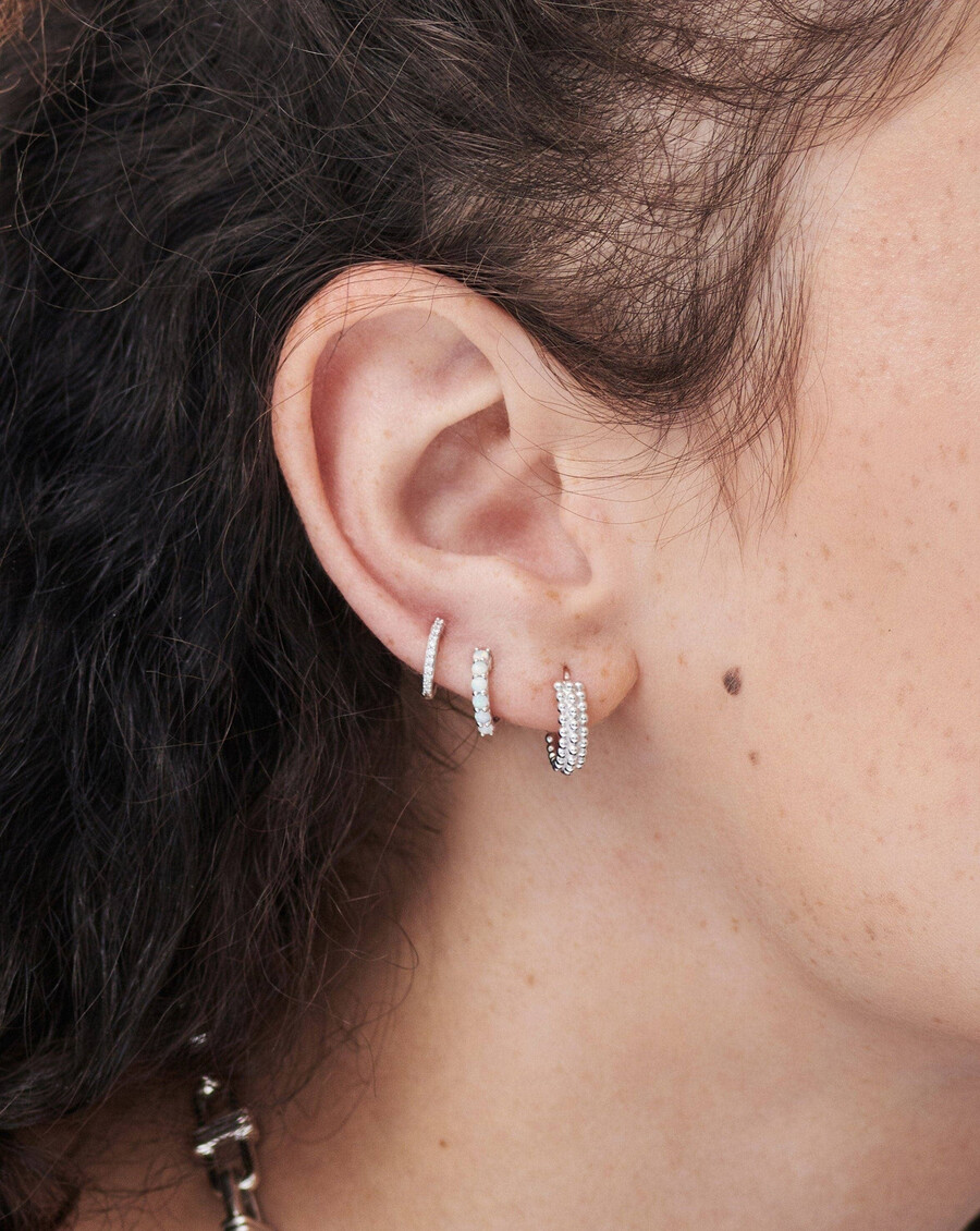 mini baya silver hoop earrings