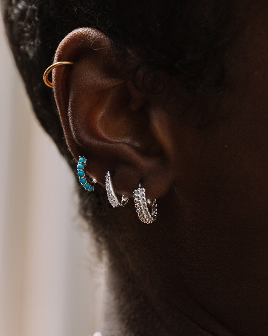 mini baya silver hoop earrings