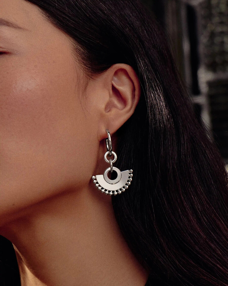 zenyu fan chandelier hoop earrings