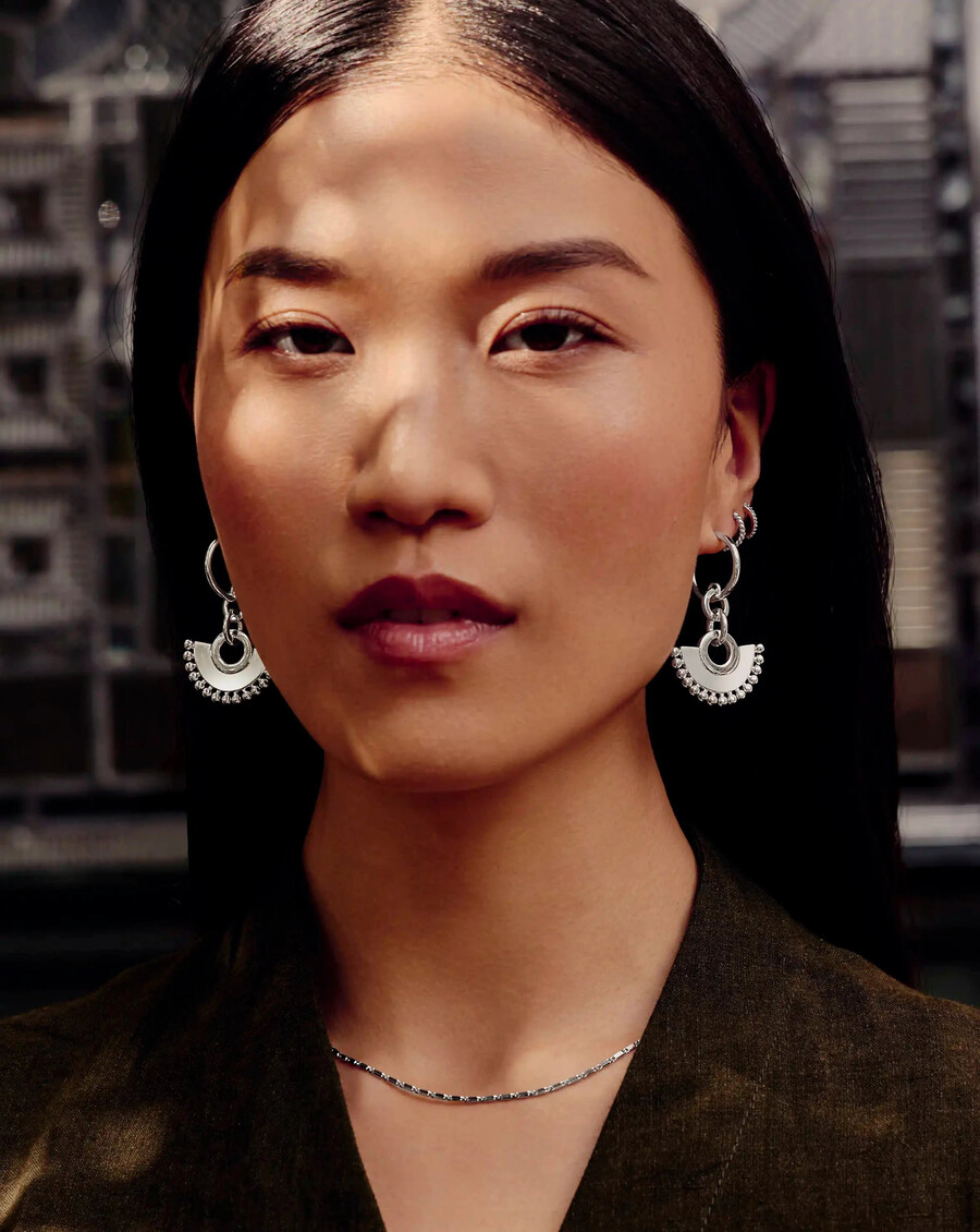 zenyu fan chandelier hoop earrings