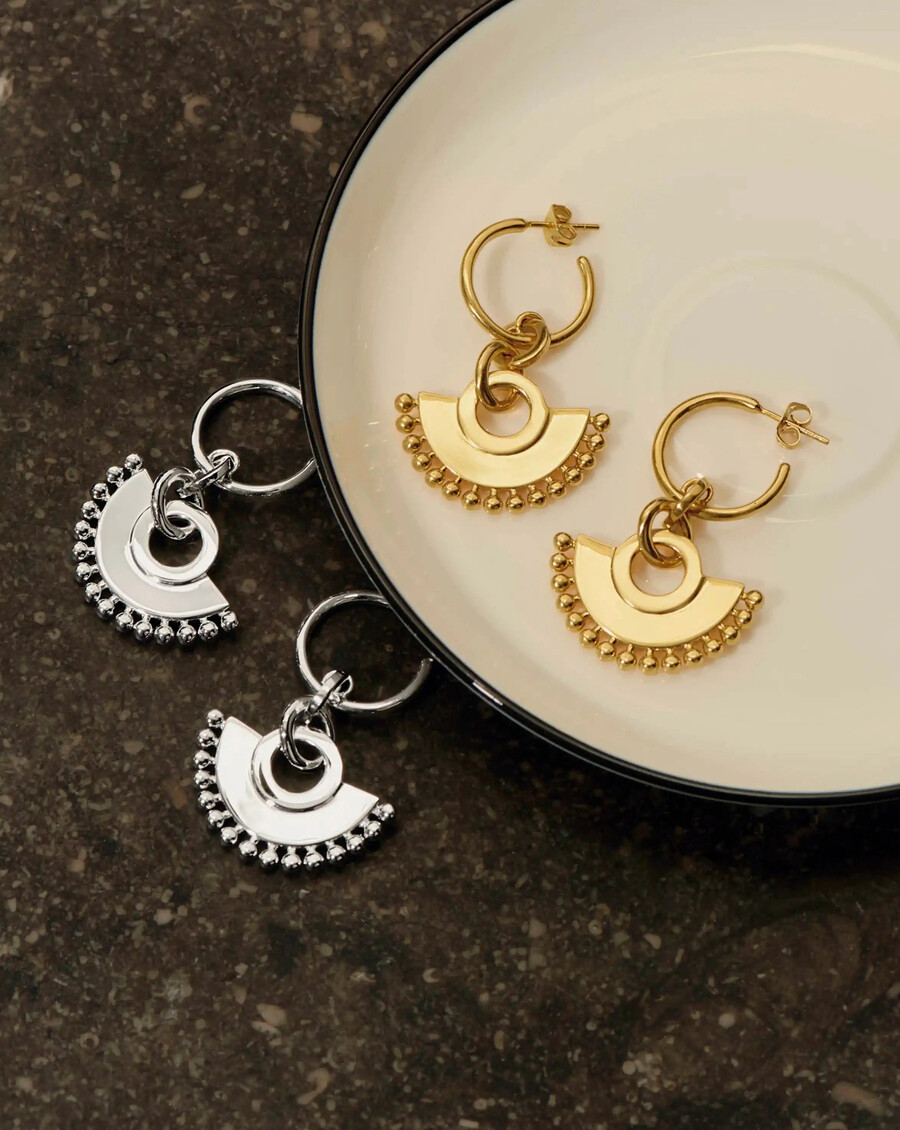 zenyu fan chandelier hoop earrings