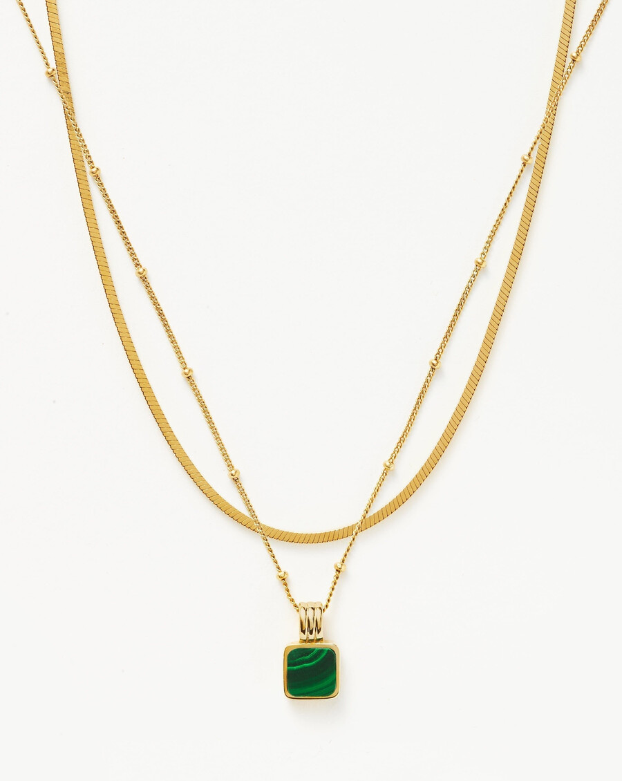 iconic lucy williams malachite necklace set