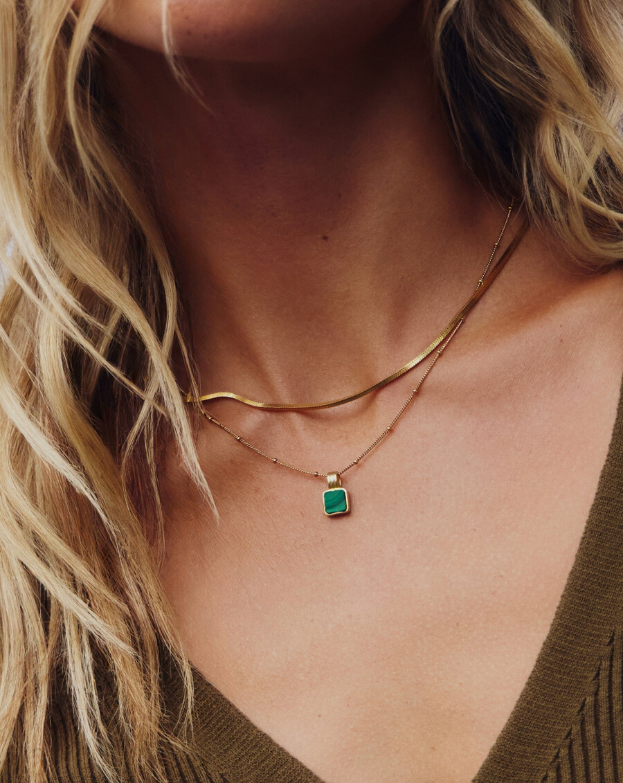 iconic lucy williams malachite necklace set