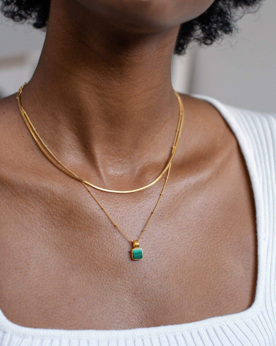 iconic lucy williams malachite necklace set