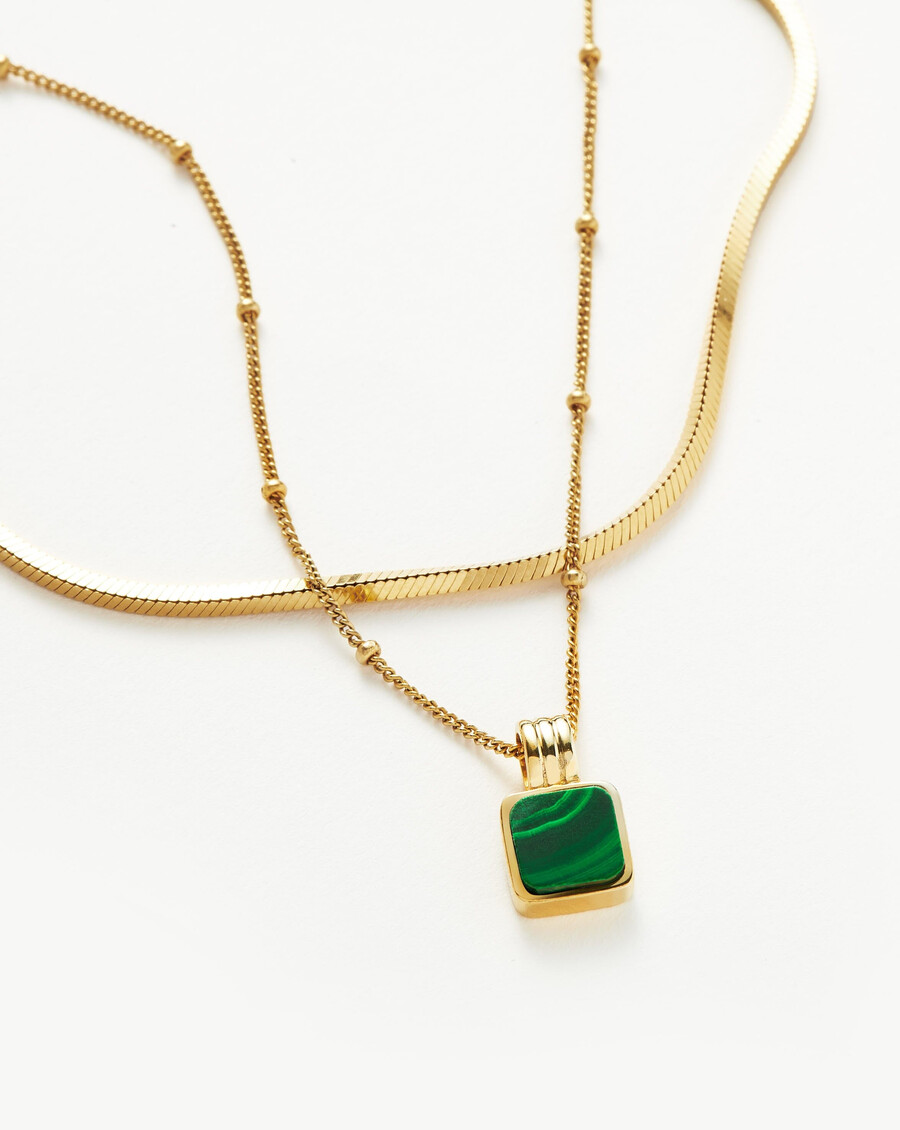 iconic lucy williams malachite necklace set