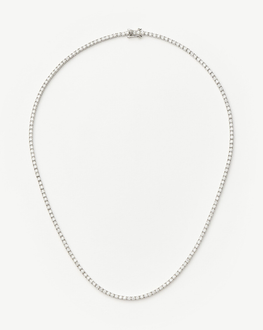 classic tennis necklace - sterling silver