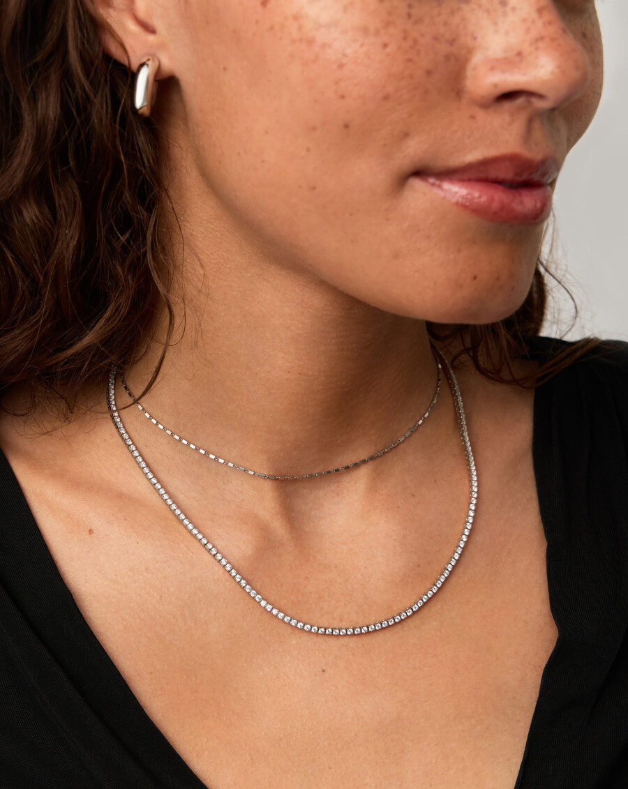 classic tennis necklace - sterling silver
