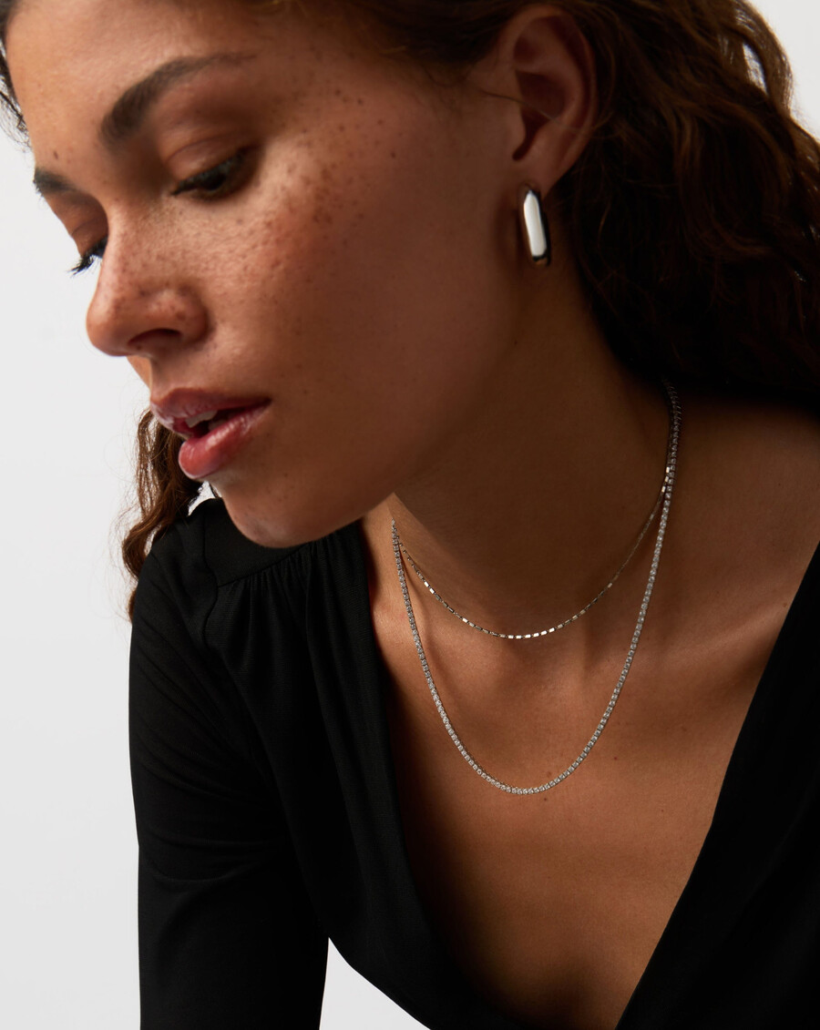 classic tennis necklace - sterling silver