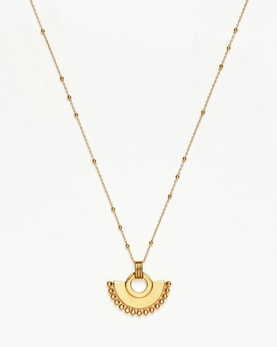 zenyu fan necklace - 18k gold plated