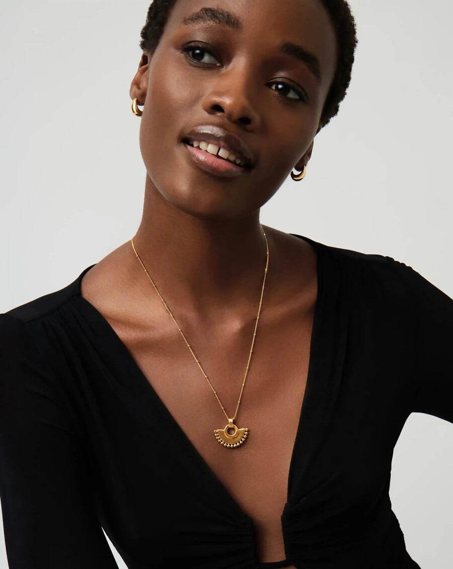 zenyu fan necklace - 18k gold plated