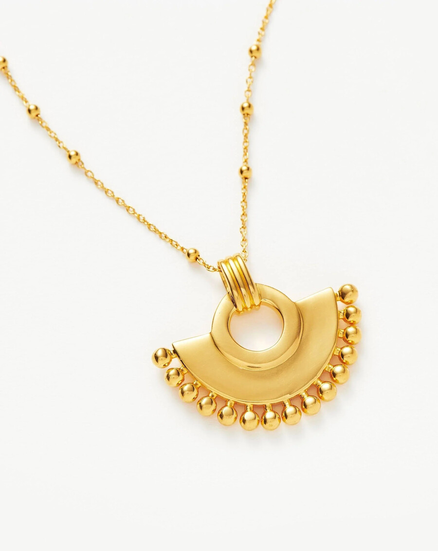 zenyu fan necklace - 18k gold plated
