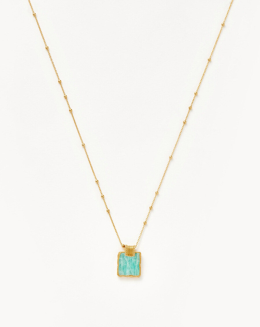 lena charm necklace - 18k gold platedamazonite